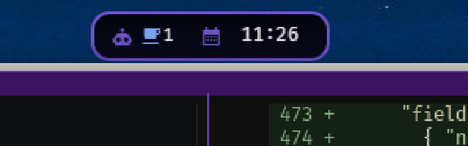 The ZeBar agent-deck indicator showing queued agent status
